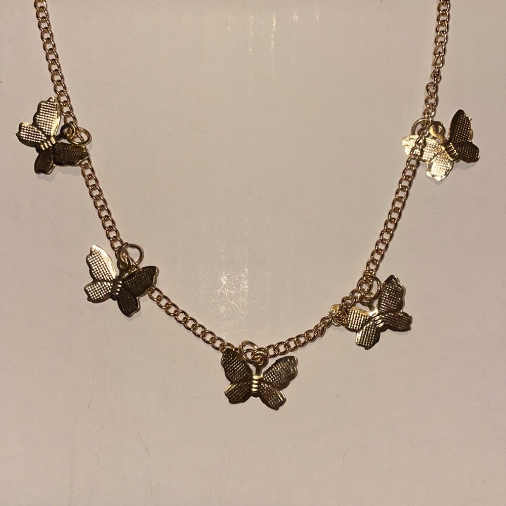 Dainty Gold Butterfly Choker Chain